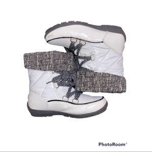 HSN Sporto Waterproof Hiking Boot Knit Me White/Grey 8M